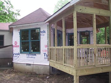 Family room window and screened porch