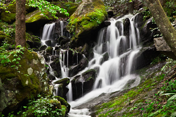 Falls on a small stream flowing into Middle Prong Little River, Great Smoky Mountains National Park, Tennessee