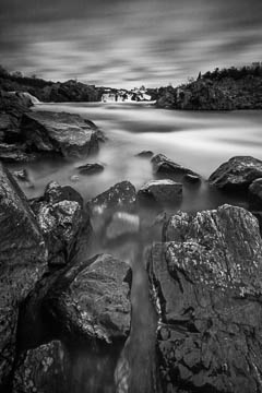 Black & White Long Exposure of Great Falls National Park, Virginia
