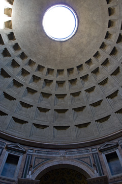 Looking up, inside the Pantheon