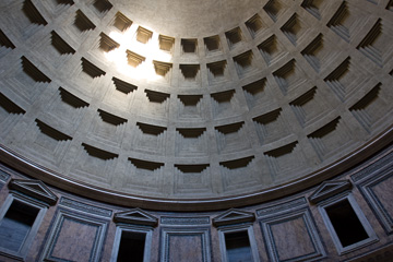 Looking up, inside the Pantheon