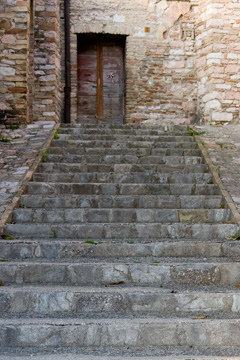 Stairs and door in Assisi