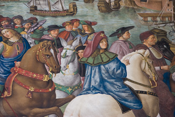 http://en.wikipedia.org/wiki/Siena_Cathedral#Piccolomini_Library on his horse
