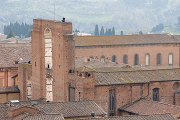 A view from the tower back to Panorama del Facciatone