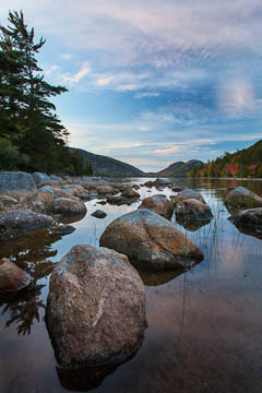 Sunset colors at Jordan Pond, Acadia National Park, Maine