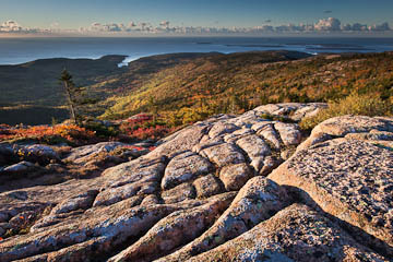 Sunrise colors on Cadillac Mountain, Acadia Natinoal Park, Maine