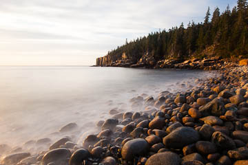 Boulder Beach and Otter Cliffs, after sunrise, Acadia National Park, Maine