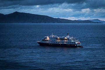 MV Australis at dusk, off Cape Horn Chile