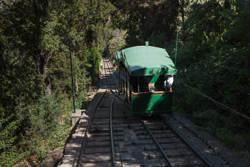 The funicular to the top of San Cristóbal Hill, Santiago, Chile