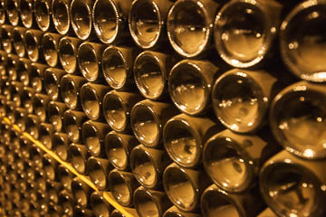 Stacked bottles, Santa Rita Winery, Chile