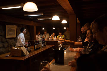 Wine tasting after the tour at the Santa Rita Winery, Chile