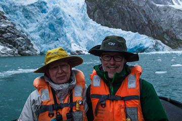 Steve & Elizabeth, among the glaciers, Tierra del Fuego, Chile